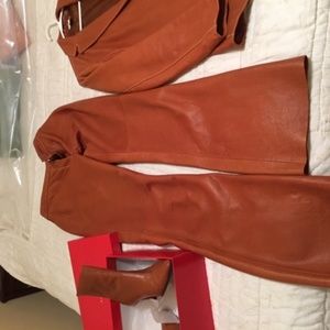 Lined Leather Pant Suit